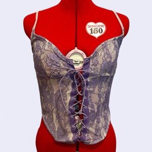 Purple Lace-Up Corset Top